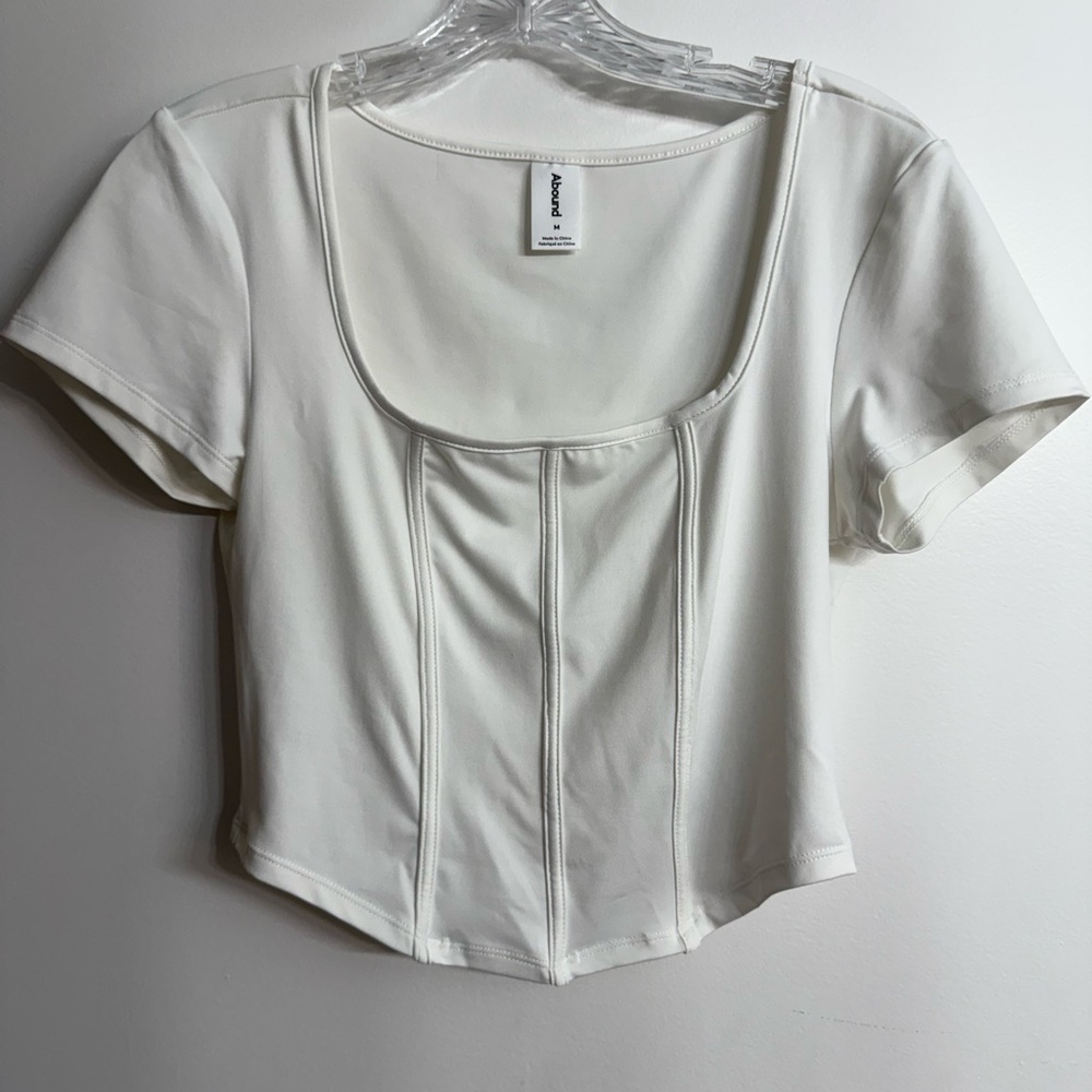 Abound White Corset-style Tee Size M